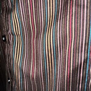 Eddie Bauer Mens Brown Stripe Wrinkle Resistant XL Long Sleeve Button Down Shirt